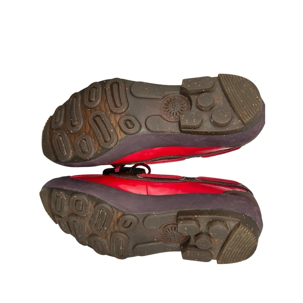 UGG Australia Loafers Women's 7.5 Red Brown Leather Moccasins Shearling Lined - Picture 10 of 10